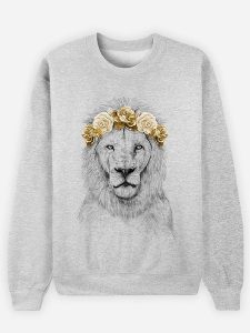 WOOOP Bluza "Festival lion autumn" w kolorze szarym rozmiar: L. Szare bluzy Wooop, l, bez wzorów, bez kaptura. Za 114,17 zł.