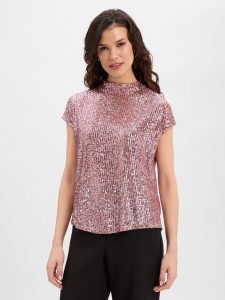 Ambiance koszula z cekinami Kobiety Dzianina różowy, 36. Czerwone koszule Ambiance, bez wzorów, z dzianiny, bez kołnierzyka, bez ramiączek. Za 169,95 zł.