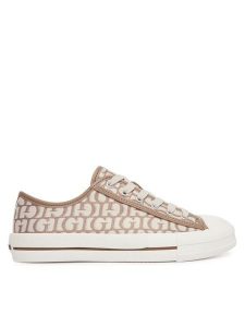 Guess Trampki FLTC3Y FAL12 Beżowy. Brązowe trampki Guess, z aplikacjami, z materiału, bez zapięcia. Za 364,99 zł.