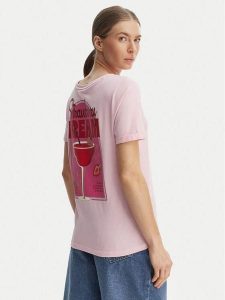 ONLY T-Shirt Kita 15291465 Różowy Regular Fit. Czerwone t-shirty ONLY, s, bez wzorów, z bawełny, bez kołnierzyka, bez ramiączek. Za 89,99 zł.