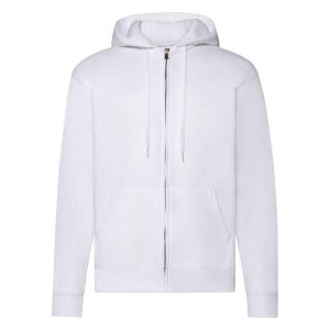 Klasyczna Kurtka Z Kapturem Dla Dorosłych Unisex. Białe kurtki FRUIT OF THE LOOM, l, bez wzorów, z kapturem. Za 135,99 zł.