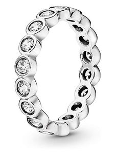 Pandora Srebrny pierścionek z cyrkoniami rozmiar: onesize. Szare pierścionki Pandora, z cyrkonią, srebrne. Za 295,99 zł.