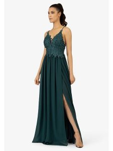 APART Sukienka w kolorze zielonym rozmiar: 36. Zielone sukienki Apart, bez wzorów, z koronki, bez kołnierzyka, bez ramiączek, maxi. Za 260,99 zł.