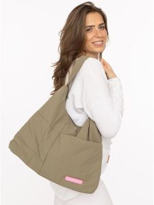 Zwillingsherz Shopper bag w kolorze khaki rozmiar: onesize. Brązowe shopper bag Zwillingsherz, bez wzorów, z materiału, na ramię, bez dodatków. Za 60,99 zł.