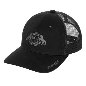 Czapka baseballowa jeździecka damska EQUESTRIAN QUEEN Juliana 26SS. Czarne czapki EQUESTRIAN QUEEN, bez wzorów, z bawełny, eleganckie. Za 88,99 zł.