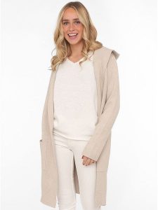 Zwillingsherz Kardigan "Janina" w kolorze beżowym rozmiar: S/M. Brązowe kardigany Zwillingsherz. Za 208,99 zł.