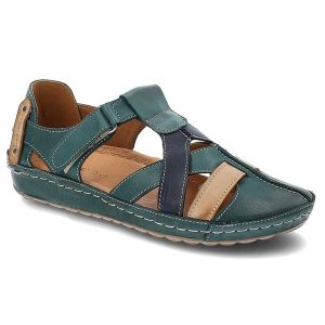 Zielone Sandały Armodo Stylowe Obuwie Damskie. Zielone sandały Armodo, bez wzorów, bez obcasa, na obcasie, bez zapięcia. Za 219,00 zł.
