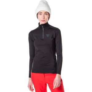 Koszulka termoaktywna Rossignol W Classique 1/2 Zip. Czarne koszule nocne Rossignol, bez wzorów, bez ramiączek. W wyprzedaży za 399,00 zł.