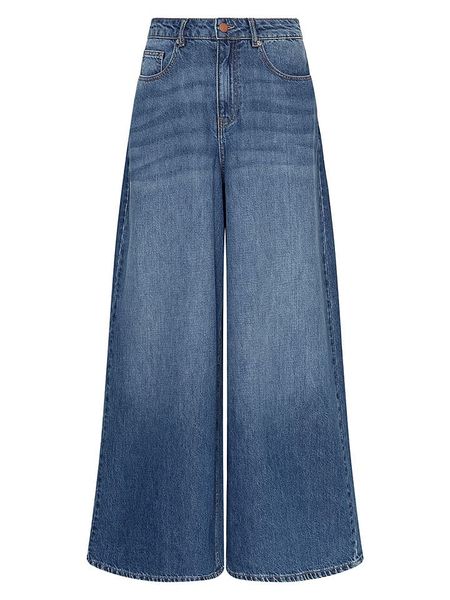 MOSS COPENHAGEN Dżinsy - Wide leg - w kolorze niebieskim rozmiar: S. Niebieskie jeansy Moss Copenhagen, bez wzorów, z podwyższonym stanem. Za 209,95 zł.
