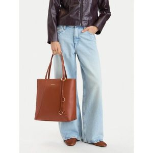 Torebka GINO ROSSI. Brązowe shopper bag Gino Rossi, bez wzorów, bez dodatków. Za 229,99 zł.