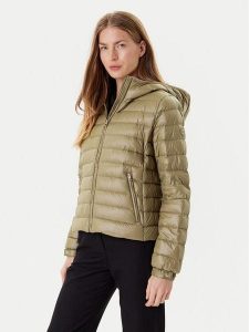 Tommy Hilfiger Kurtka puchowa WW0WW46788 Khaki Regular Fit. Brązowe kurtki TOMMY HILFIGER, xl, bez wzorów, z puchu, bez kaptura. Za 519,99 zł.