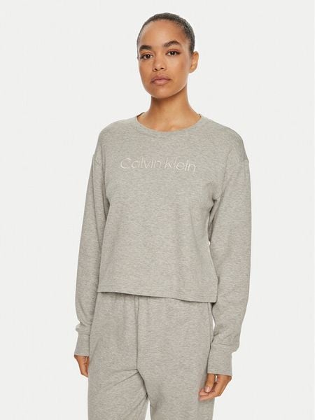 Calvin Klein Koszulka piżamowa Relaxed Crew Pullover QS7273E Szary Regular Fit. Szare koszule nocne Calvin Klein, bez wzorów, z bawełny, bez ramiączek. Za 189,99 zł.