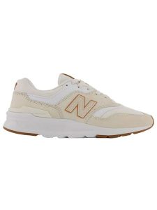 New Balance Sneakersy "997" w kolorze kremowo-białym rozmiar: 37,5. Brązowe trampki New Balance, bez wzorów, z materiału, bez zapięcia. Za 254,47 zł.