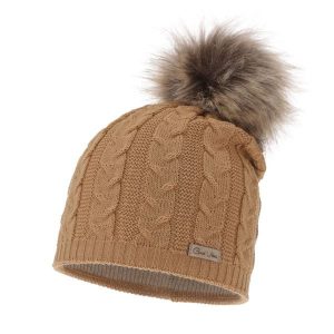 Czapka Damska z Wełny Merino Bafi - Kamelowa. Czapki Molly, bez wzorów, z materiału. Za 59,00 zł.