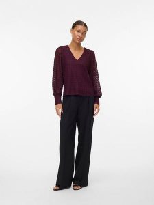 Vero Moda Bluzka w kolorze fioletowym rozmiar: L. Różowe bluzki Vero Moda, l, bez wzorów, z koronki, bez kołnierzyka, bez ramiączek. Za 79,21 zł.