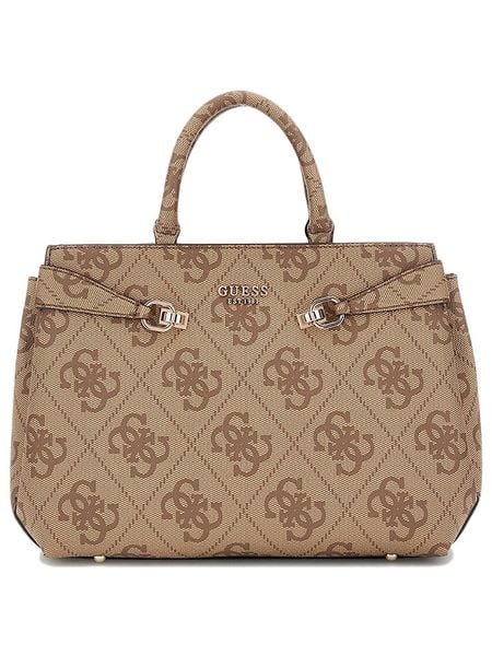 Guess Torebka w kolorze jasnobrązowym - 18 x 14 x 7 cm rozmiar: onesize. Brązowe torebki klasyczne Guess, z aplikacjami, z materiału, bez dodatków. Za 414,33 zł.