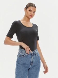 Gant T-Shirt 4203491 Czarny Slim Fit. Czarne t-shirty GANT, xl, bez wzorów, z bawełny, bez kołnierzyka, bez ramiączek. Za 139,99 zł.