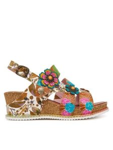 Laura Vita Sandały Bonito 37 Kolorowy. Sandały LAURA VITA, bez wzorów, ze skóry, bez obcasa, na koturnie, bez zapięcia. Za 459,99 zł.