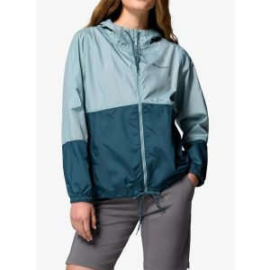 Kurtka przeciwwiatrowa damska Columbia Flash Forward II Windbreaker. Niebieskie kurtki Columbia, bez wzorów, z softshellu, bez kaptura. Za 209,99 zł.