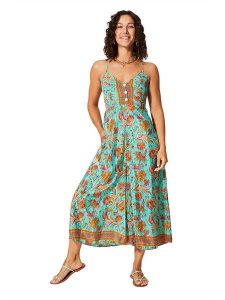 Aller Simplement Kombinezon w kolorze turkusowo-pomarańczowym rozmiar: 38/40. Brązowe kombinezony Aller Simplement, bez wzorów, klasyczne, bez kołnierzyka, bez ramiączek. Za 65,99 zł.