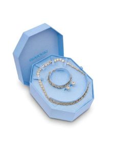 Swarovski Zestaw kolczyki, bransoletka i naszyjnik Una Angelic 5750619 Złoty. Żółte naszyjniki Swarovski, złote. Za 2 109,99 zł.