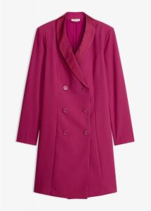 Sukienka z miękkiej mieszanki wiskozy. Fioletowe sukienki bonprix, bez wzorów, z wiskozy, eleganckie, bez kołnierzyka, bez ramiączek. Za 249,99 zł.