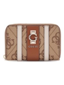 Guess Portfel w kolorze jasnobrązowo-beżowym - 14 x 9 x 2 cm rozmiar: onesize. Brązowe portfele Guess, z aplikacjami, z materiału. Za 173,99 zł.