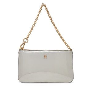 Torebka Tommy Hilfiger. Szare torebki wieczorowe TOMMY HILFIGER, bez wzorów, bez dodatków. Za 309,99 zł.