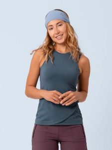 LaMunt Top funkcyjny "Maria" w kolorze niebieskim rozmiar: 38. Niebieskie topy LaMunt, bez wzorów, z materiału, bez kołnierzyka, bez ramiączek. Za 130,99 zł.