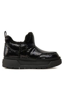 Guess Botki Uniea FLFUNE FAM10 Czarny. Czarne botki Guess, z aplikacjami, ze skóry, bez obcasa, na płaskiej podeszwie, bez zapięcia. Za 419,99 zł.