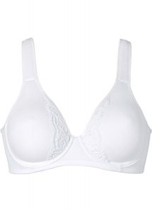 Biustonosz minimizer z wyściełanymi ramiączkami. Czarne biustonosze bonprix, bez wzorów. Za 77,99 zł.