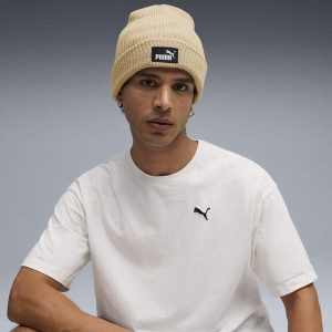 Głęboka czapka beanie Essentials PUMA. Brązowe czapki Puma, bez wzorów, z materiału, eleganckie. Za 55,00 zł.
