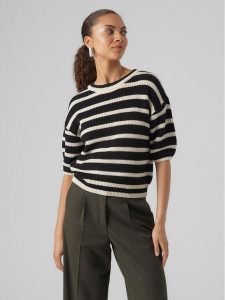 Vero Moda Sweter Fabulous 10297808 Czarny Regular Fit. Czarne swetry klasyczne Vero Moda, xs, z syntetyku, bez kołnierzyka. Za 69,99 zł.