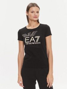 EA7 Emporio Armani T-Shirt 3DTT30 TJFKZ 1200 Czarny Slim Fit. Czarne t-shirty EA7 Emporio Armani, xs, bez wzorów, z bawełny, bez kołnierzyka, bez ramiączek. Za 299,99 zł.