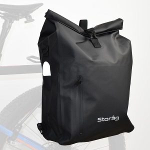 25L 3-w-1 wodoodporna torba rowerowa/plecak, do montażu na bagażniku. Czarne plecaki STORAG. Za 270,00 zł.