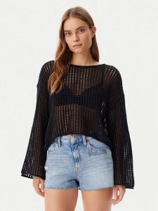 Vans Sweter Mila VN000M9H Czarny Loose Fit. Czarne swetry klasyczne Vans, m, z bawełny, bez kołnierzyka. Za 179,99 zł.