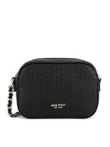 Nine West Torebka LDA6766A Czarny. Czarne listonoszki Nine West, bez wzorów, z tworzywa sztucznego, bez dodatków. Za 159,99 zł.