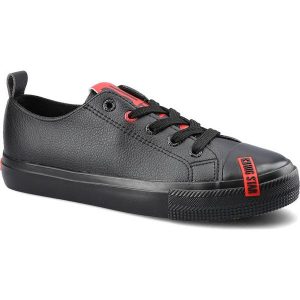 Czarne Trampki Big Star Damskie Wiązane Półbuty. Czarne półbuty Big Star, bez wzorów, z gumy, bez zapięcia. Za 109,00 zł.