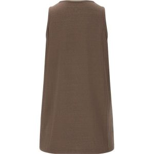 Top na ramiączkach slub dla kobiet Athlecia Mota. Brązowe topy Athlecia, bez wzorów, z elastanu, sportowe, bez kołnierzyka, bez ramiączek. Za 79,90 zł.