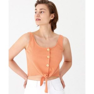 Top z wiązaniem u dołu - Pomarańczowy. Topy marki House. Za 35,99 zł.