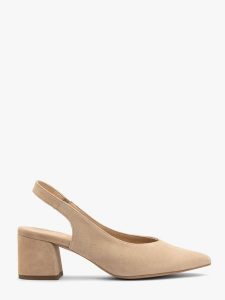 Beżowe czółenka slingback bez pięty ISABEL. Brązowe czółenka Ryłko, bez wzorów, z materiału, bez obcasa, na obcasie, bez zapięcia. Za 349,99 zł.