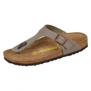 Klapki damskie Birkenstock Gizeh Stone Birkoflor. Żółte klapki Birkenstock, bez wzorów, z materiału, bez obcasa. Za 319,00 zł.