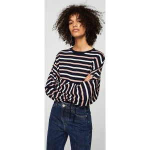 Mango - Sweter Amarrar. Czarne swetry klasyczne marki Mango, z bawełny, z krótkim rękawem. W wyprzedaży za 59,90 zł.
