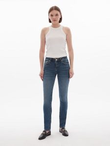 LTB Dżinsy "Aspen" - Slim fit - w kolorze niebieskim rozmiar: W28/L34. Niebieskie jeansy LTB, z aplikacjami. Za 78,84 zł.