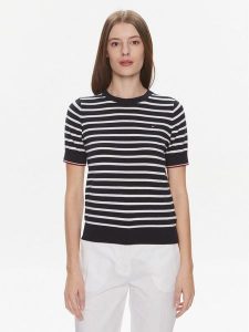 Tommy Hilfiger Sweter WW0WW38724 Czarny Regular Fit. Czarne swetry klasyczne TOMMY HILFIGER, s, z bawełny, bez kołnierzyka. Za 469,99 zł.