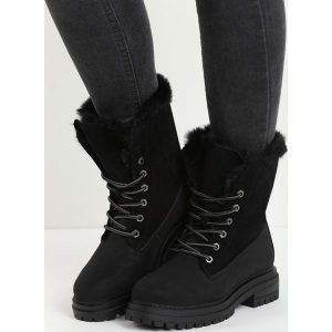 Czarne Traperki Smileworthy. Buty zimowe marki Born2be. Za 109,99 zł.