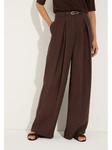 More & More Spodnie w kolorze brązowym rozmiar: 34. Brązowe spodnie z wysokim stanem More & More, bez wzorów, z materiału, z podwyższonym stanem. Za 214,95 zł.
