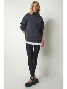 Happiness Istanbul Bluza w kolorze antracytowym rozmiar: 36. Czarne bluzy Happiness Istanbul, bez wzorów, bez kaptura. Za 86,99 zł.