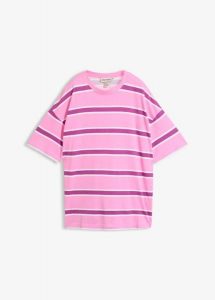 Pudełowy T-shirt z mieszanki bawełny z wiskozą. Czerwone t-shirty bonprix, bez wzorów, z bawełny, bez kołnierzyka, bez ramiączek. Za 67,99 zł.