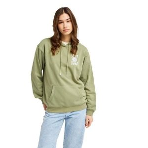 Bluza z kapturem damska SURF STOKED TERRY VINT. Zielone bluzy Roxy, m, bez wzorów, z bawełny, z kapturem. Za 239,99 zł.